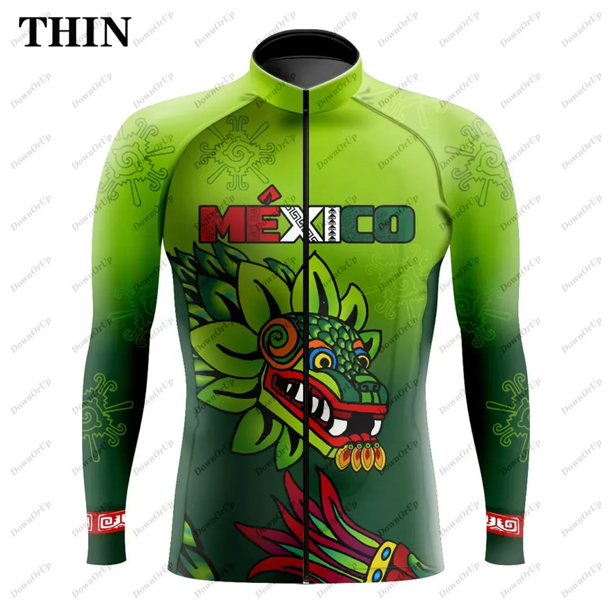 Mexico Aztec Men's Long Sleeve Cycling Jersey Maillot Ciclismo Hombre  Equipment BIke ropa Professional Cycling Clothing