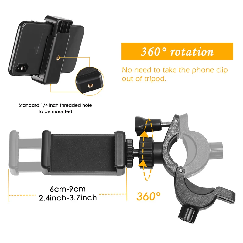 Description Picture 4 of itemSH Universal Moblie Phone Clip Bracket Holder Mount Tripod Monopod Stand for Smartphone Ring Light Youtube Camera Video