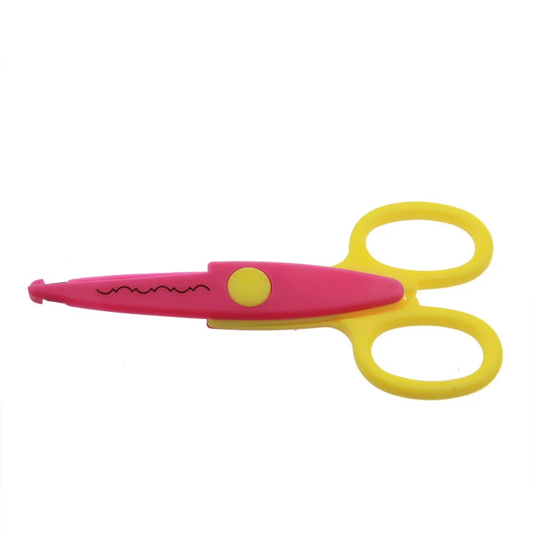 1pc Cute Candy-Colored Plastic Lace Scissors Kindergarten School Handmade  Decoration Jagged Supplies Student Stationery Gifts