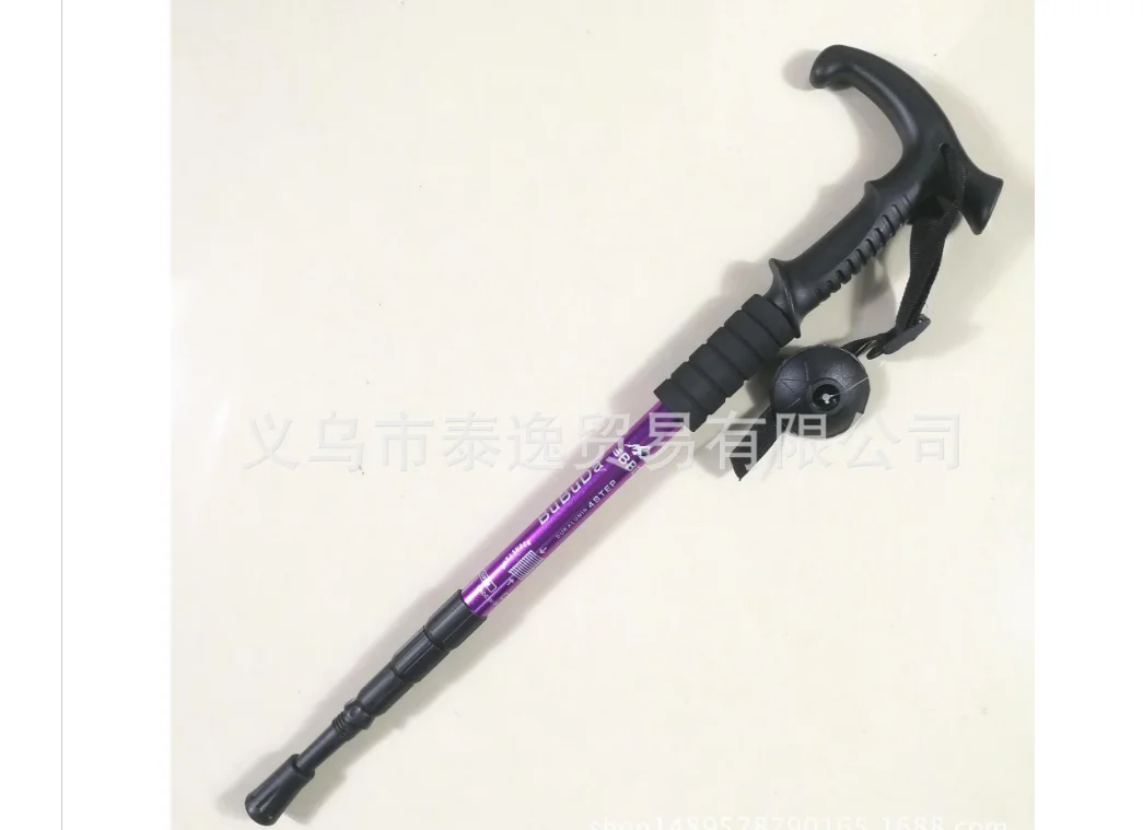 T handle Purple Выдвижной анти шок трости телескопические треккинговые палки трости - Цвет: T handle Purple