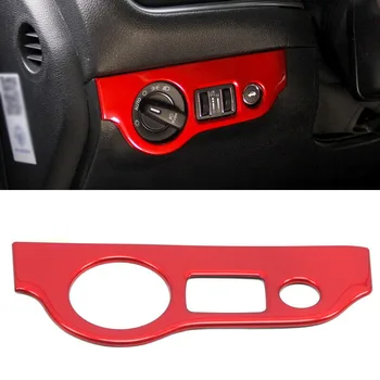 

Red Headlight Switch Button Cover Trim Ultra-thin Design ABS Material Car Interior Accessory For Dodge 15-19