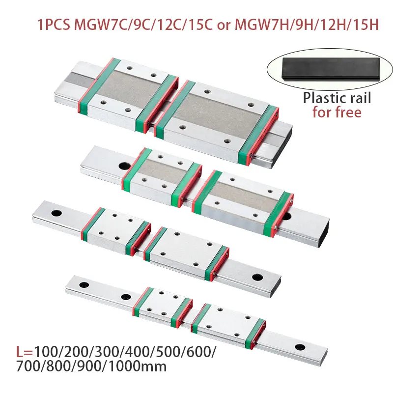 Миниатюрная линейная направляющая MGW7 MGW12 MGW9 MGW15 L 100 200 500 600 800 мм 1 шт. MGW9H каретка CNC 3D