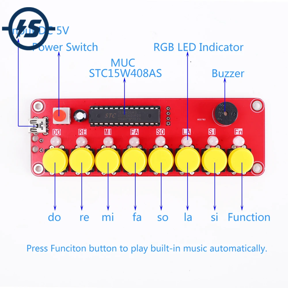 DIY Kit Electric Piano RGB LED Flashing Music Generator Creative Handmade Parts Welding Training | Электронные компоненты и