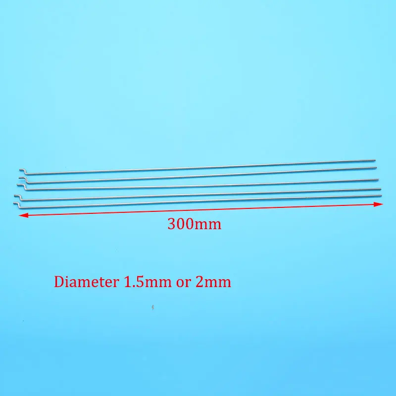 

5pcs L300mm Link Stainless Steel Connecting Rod 1.5mm/1.8mm/2mm/2.5mm for Servos to Connect the Steering rudder