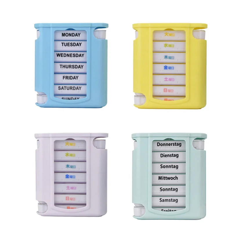 28-layer The Pill Case portable drawer moisture-proof plastic pill box 7 days a week tablet High-quality plastic medicinebox