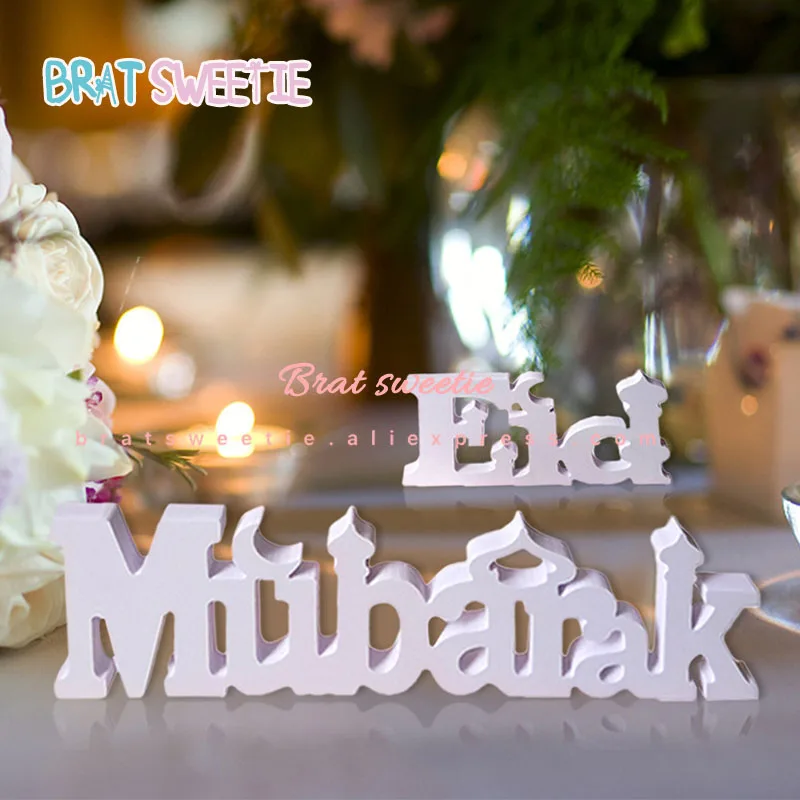 Panneau de lettres en PVC d'EID Mubarak, ornement artisanal, pour fête