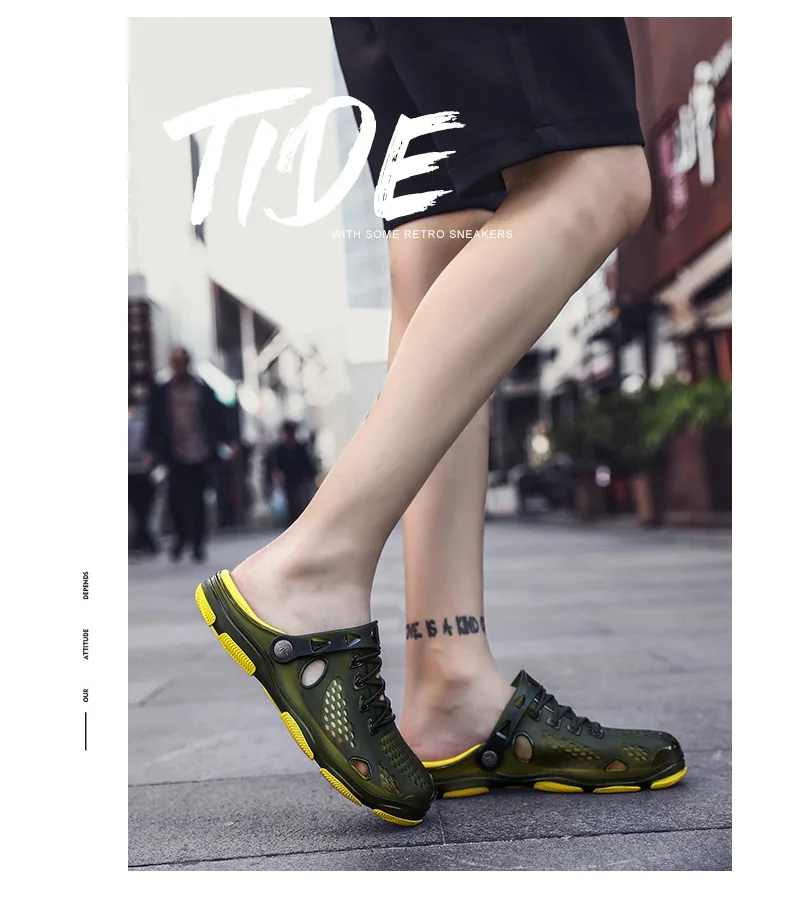 NEW designer summer casual men's sandals scattered on the big section large size Baotou men's shoes beach shoes hole shoes