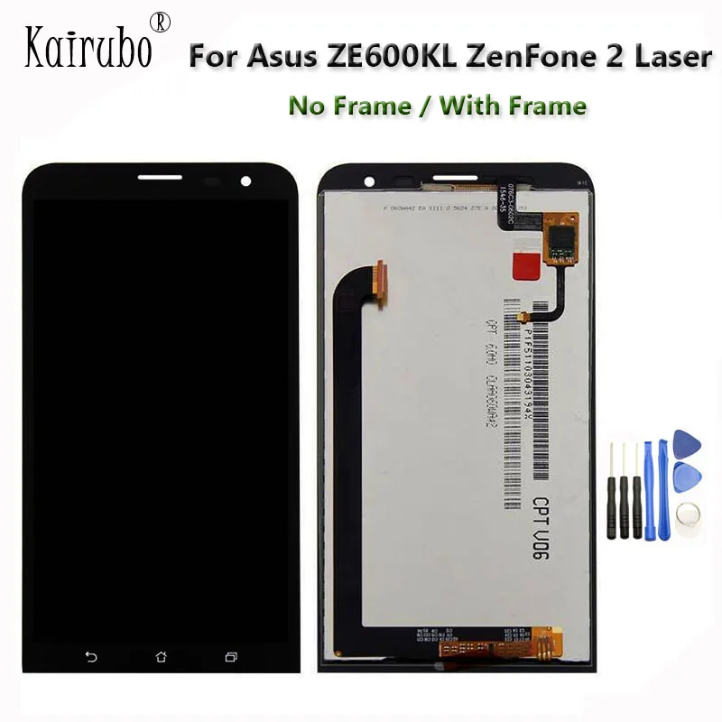 6 0 &quotIPS экран для ASUS ZenFone2 Laser ZE600KL ЖК-дисплей сенсорный дигитайзер с рамкой Asus Z00MD LCD