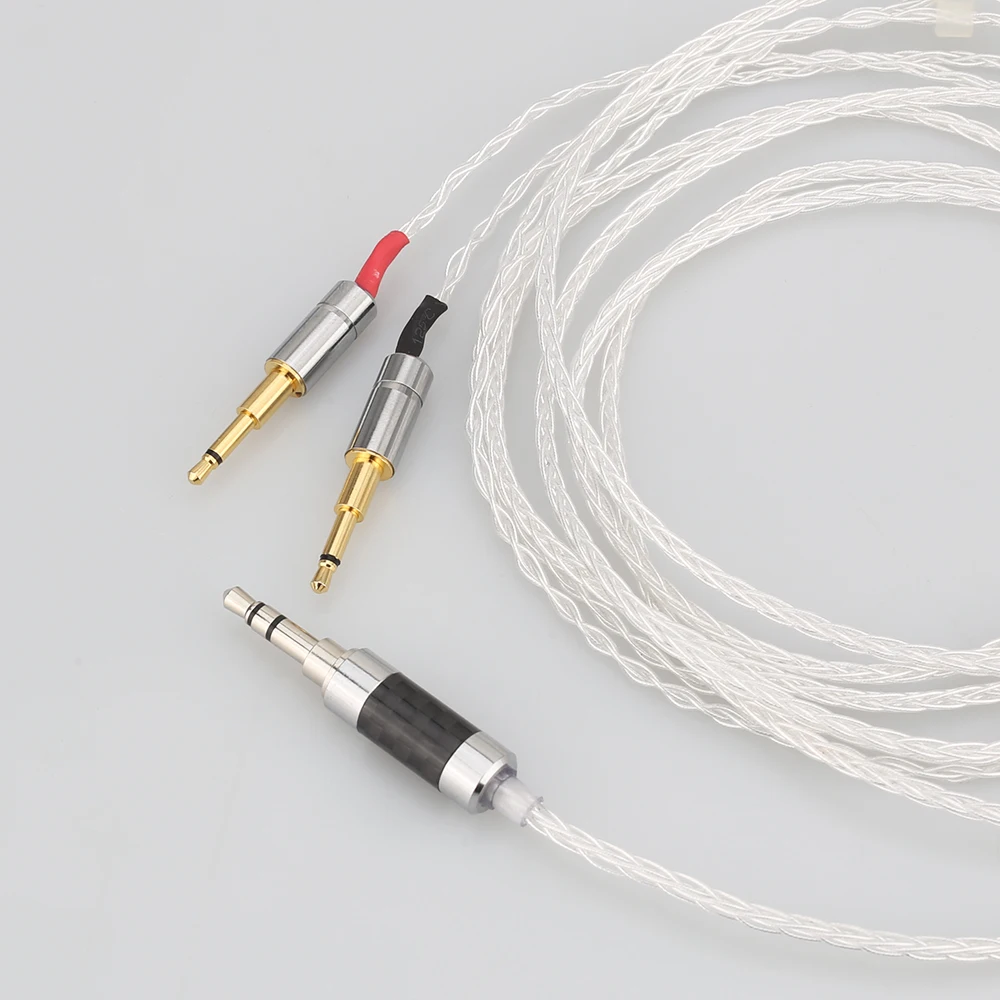 Free shipping 3 5mm 8core Silver Plated Headphone Upgrade Cable for HE1000 HE400S HE560 Oppo PM 1 PM 2