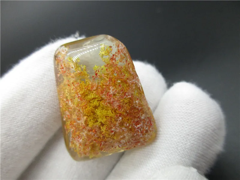 Натуральный желтый Ghost Phantom Quartz кристалл камень кулон Самоцветы с лечебным действием, образцы кулон
