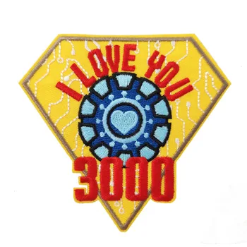 

3.5'' I Love You 3000 Tony Stark Iron Man Diamond Heart Embroidered Iron On Patch Avengers Christmas Gift