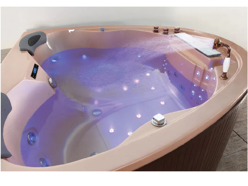 

Luxury Couple Spa Bath Acrylic Free-standing Jacuzzi Smart Heart-shaped bathtub Surfing Massage Tub Two Types available