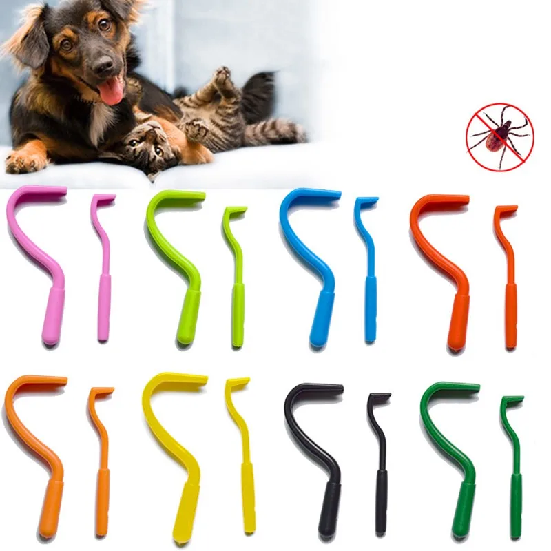 2 uds pulgas piojos gancho de tornado herramientas perro gato limpiador para mascotas suministros para mascotas removedor de garrapatas herramienta pinzas cachorros perros Accesorios