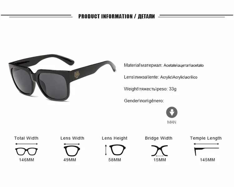 High Quality Sunglasses Men Designer Famous Classic Square Sunglasses Male Retro Mirror Sun Glasses For Men Luxury Brand Shades (5)