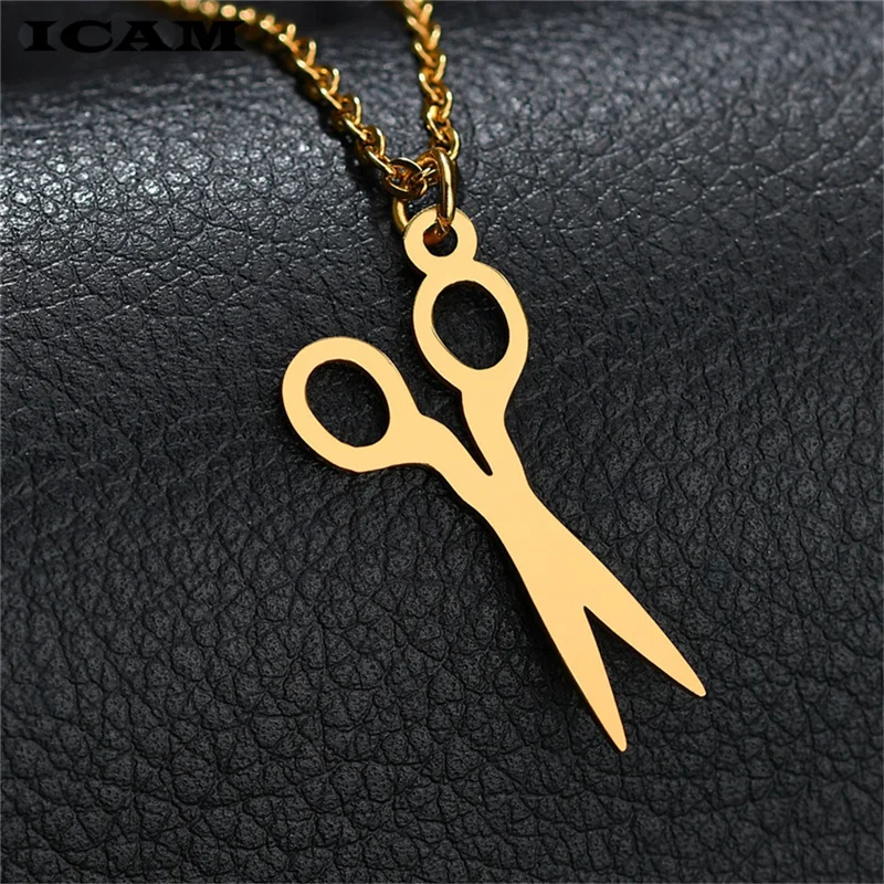 Мужские и женские кулоны ICAM в стиле хип хоп виде ножниц из нержавеющей стали 316L