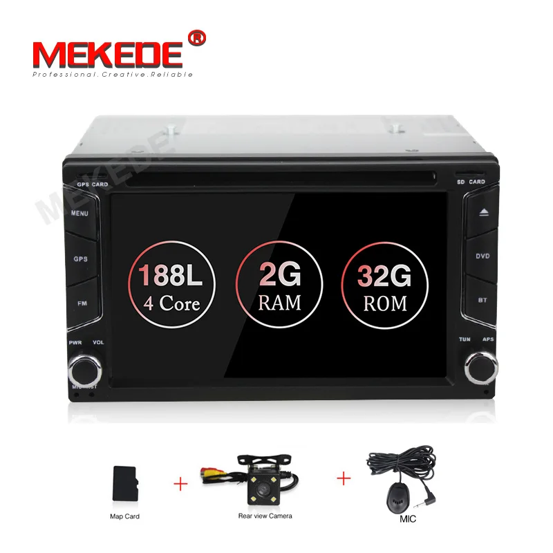 MEKEDE 2 Din Android 8,1 четырехъядерный автомобильный dvd-плеер для универсальной gps-навигации стерео радио wifi Аудио USB SWC 2din универсальный - Цвет: 32G add camera