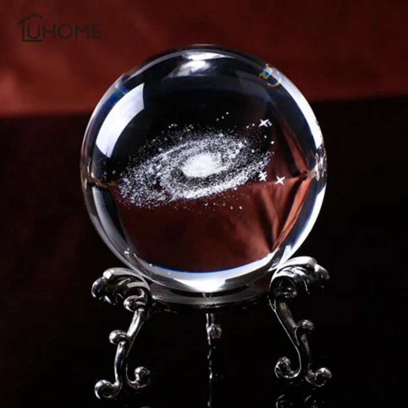 

3D Solar System Crystal Ball Planets Glass Ball Milky Way Globe Miniature Model Home Decor Astronomy Gifts Ornament 6/8cm