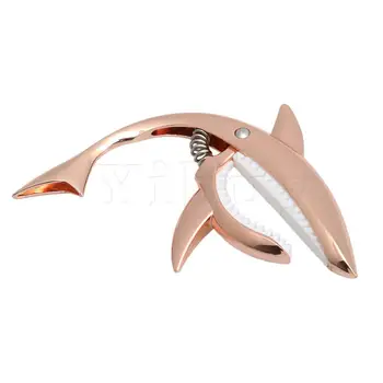 

Yibuy Shark Shape Guitar Metal Universal Capo for Acoustic Electirc Guitars Rose Gold