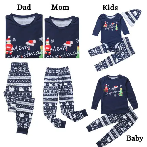 Рождественский семейный пижамный комплект, Новогодняя одежда, костюм для родителей и детей, домашняя одежда для сна, одинаковые Семейные комплекты для мамы и папы