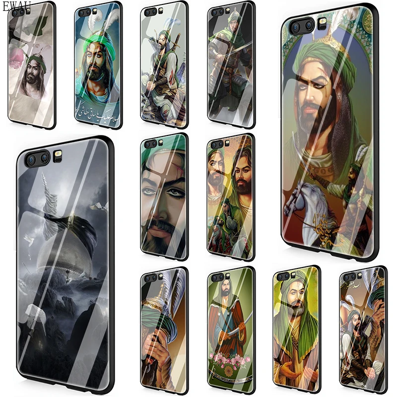 

EWAU Islam Shia Imam Ali Iraq Arabic Tempered Glass phone case for Huawei P10 P20 P30 Mate 20 Lite pro P Smart Y9 Honor 8X 9 10