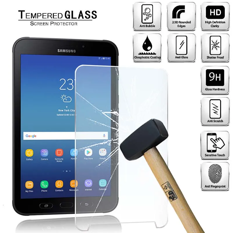 

Tablet Tempered Glass Screen Protector Cover for Samsung Galaxy Tab Active 2 LTE HD Eye Protection Tempered Film