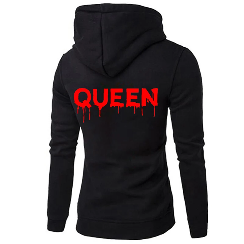 QUEEN KING толстовки для пар Hallween для женщин и мужчин Толстовка для влюбленных ужасов пары худи пуловеры в стиле кэжуал подарок
