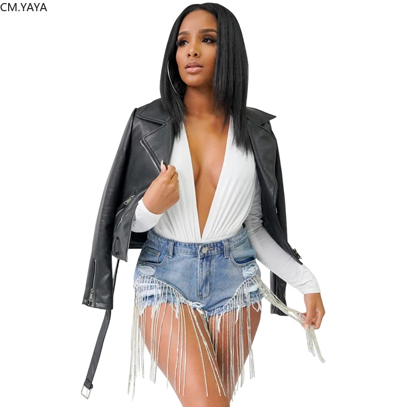 

Female PU Leather Coats Turn-down Collar Zipper Full Sleeve Top Sashes Faux Leather Coat Autumn Sexy Winter Women Fashion G19516