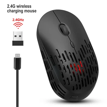 

Colorful Breathing Light Mice HXSJ T38 2.4G Wireless Charging Mouse Lightweight Mute Office Mouses with Adjustable DPI