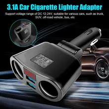 Автомобильное зарядное устройство с двумя usb-портами 3,1 А, автомобильный разветвитель, разъем для прикуривателя, 4 в 1, светодиодный адаптер для автомобильного зарядного устройства, 90 Вт, для телефона, MP3, планшета