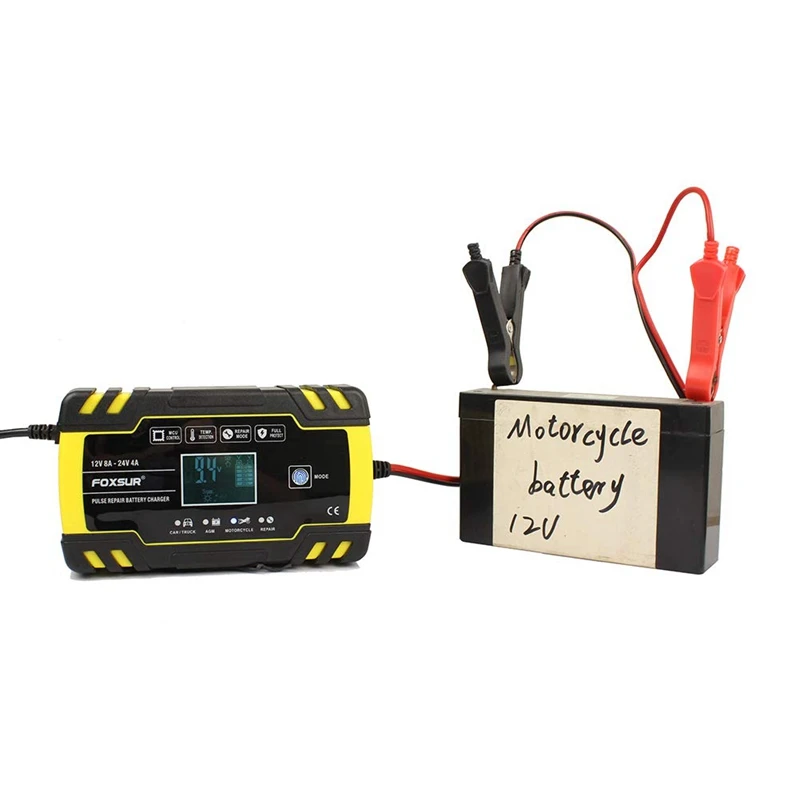 

12V 8A 24V 4A Pulse Repair Charger with Lcd Display, Contact Control Car Charger Pulse Repair Automobile Battery Charger with LC