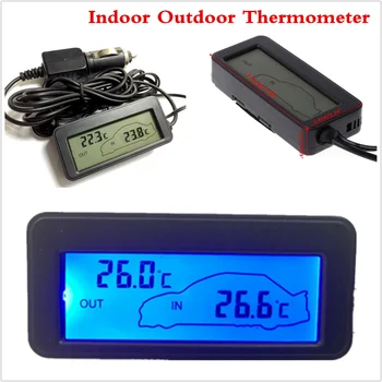 

1PC Mini LCD Display Digital Thermometer Car Inter/Exter Thermometer Embedded Electronic Digital Thermometer