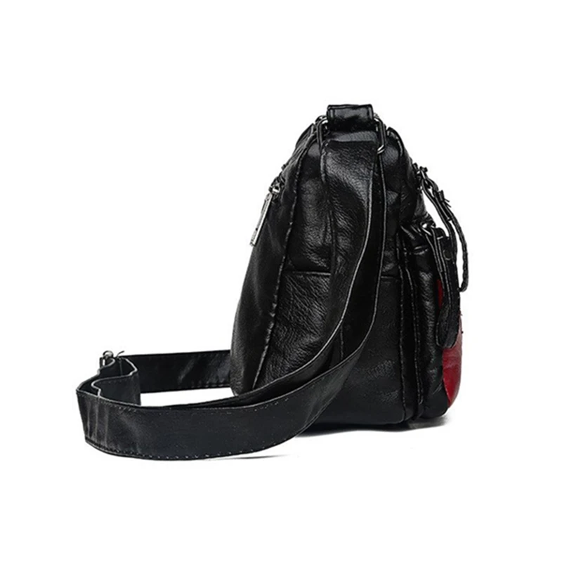 Yogodlns Fashion Women Soft Wash PU Leather Bag Small Shoulder Bag Ladies Party Messenger Bag Zipper Clutch Purse Crossbody Bags