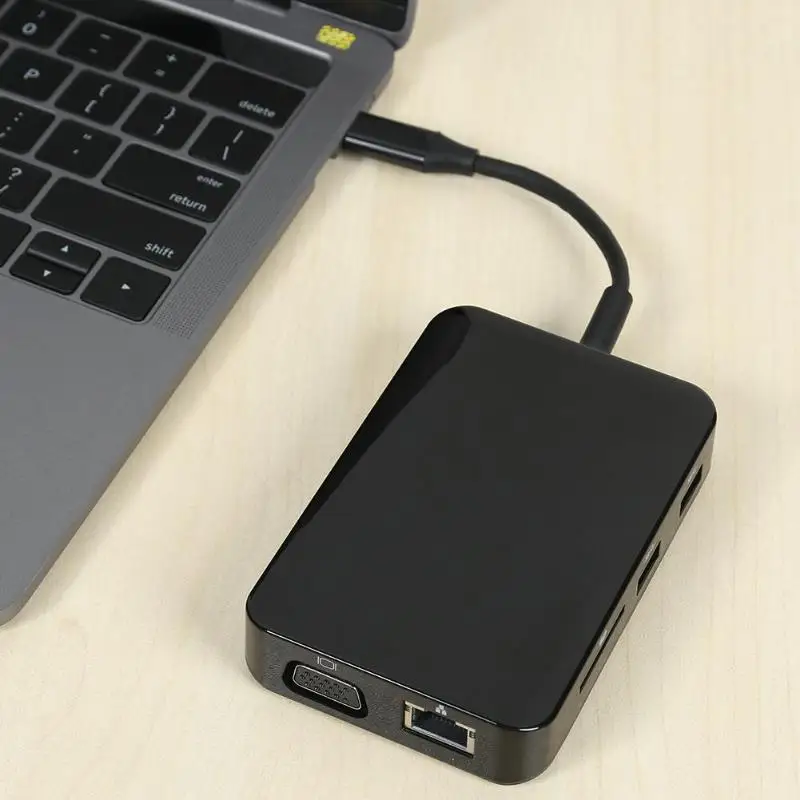 Type-C концентратор конвертер 2 USB 2 HDMI PD VGA RJ45 3,5 мм разветвитель карты памяти адаптер полнофункциональный интерфейс дизайн удобный
