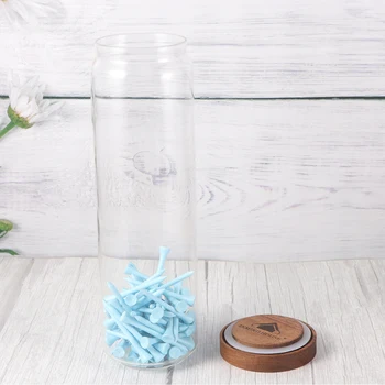 

1700ML Wooden Lid Candy Jar High Borosilicate Transparent Glass Storage Tank Portable Food Grain Container