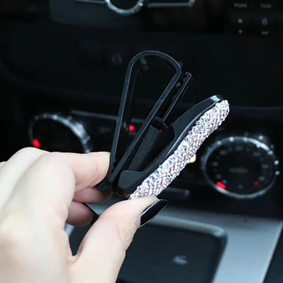 Авто застежка клип Стразы Алмаз автомобиль солнцезащитный козырек очки солнцезащитные очки папка билетов квитанция карты зажим для хранения аксессуар держатель