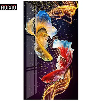 

DIY 5D Sale Diamond Embroidery, Mosaic,Double Lucky Koi Carps, Colorful Goldfish, Modern Style, Full, Painting Cross Stitch
