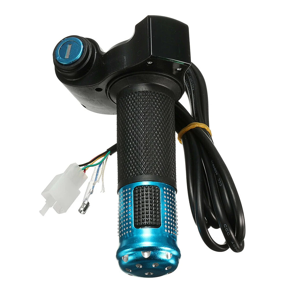 

24-72V LED EBike Electric Scooter Throttle Grip Handlebar Digital Meter+Key Kit
