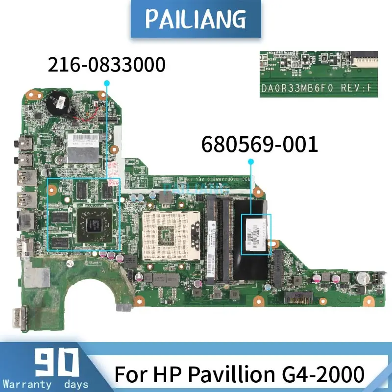680569 001 для HP Pavillion G4 2000 DA0R33MB6E0 SLJ8E 216 0833000 материнская плата ноутбука|Материнские