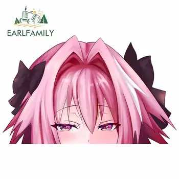 

EARLFAMILY 13cm x 8.3cm for Astolfo Pink Peek Decal Windows Occlusion Scratch Cartoon Car Stickers Personality Bumper Decoration