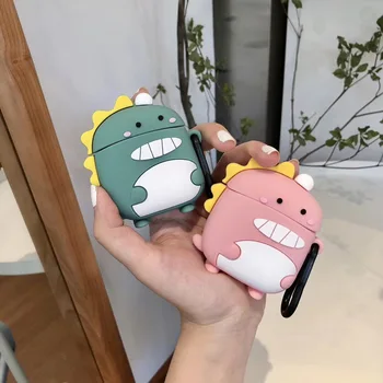 

Cartoon Headset case For Baseus W04 Pro TWS 5.0 True Headphones case W04 funny 3D Cute dragon Silicone Protection Case