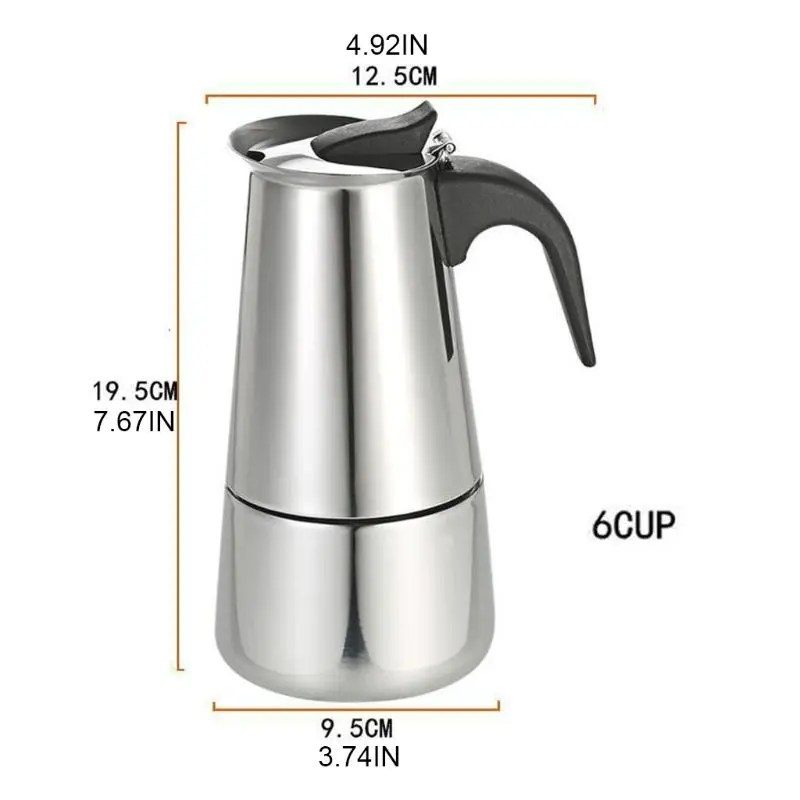 4/6 Cup Coffee Maker Pot Espresso Latte Percolator Electric Stove Home  Office Kitchen Supply - AliExpress