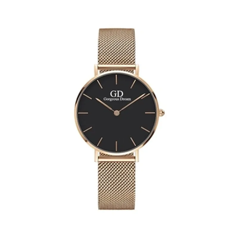 Golden Watchband Водонепроницаемая Мода для женских часов Студенческая Корейская версия: простая, яркая и свежая - Цвет: Golden Watchband