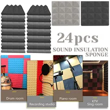 24 pièces mousse acoustique arrêt Absorption éponge Studio KTV insonorisation Studio cales insonorisation plusieurs couleurs espace spécial