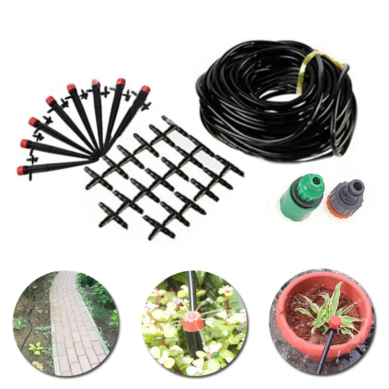 

25M 30 Drip Flower Pot Watering Flower Irrigation System Watering Tool Garden