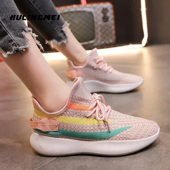 

2020 New Women's Flat Casual Shoes Mesh Breathable Color Matching Ladies Coconut Shoes