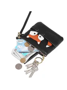 

Cute Pattern PU Leather Coin Card Key Ring Wallet Pouch Mini Purse Zipper Bag