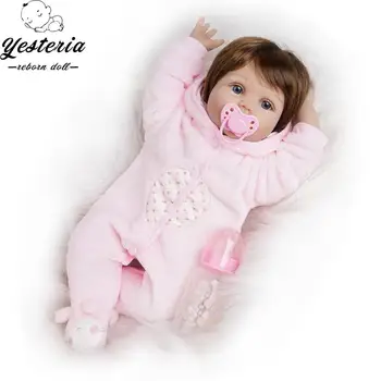 

55cm Reborn Baby Doll Girl Silicone Vinyl Newborn Pink Pajamas
