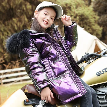 

2020 new fashion shiny girl jacket thick winter jackets girls russian winter coats winter jacket for boys shiny down jacket