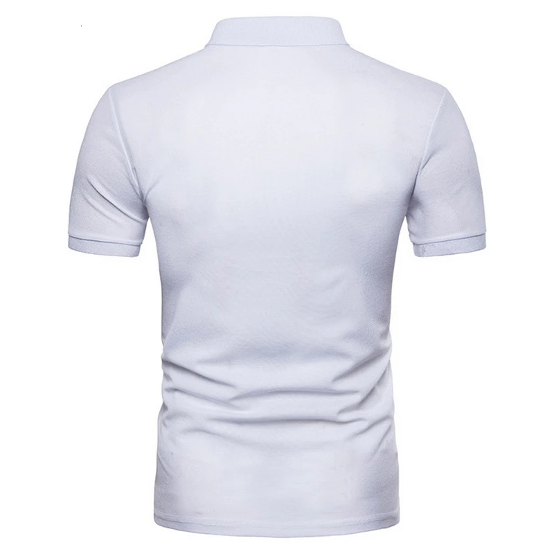 Новая мужская рубашка поло, мужская повседневная хлопковая рубашка поло с коротким рукавом, Мужская Повседневная дышащая однотонная деловая рубашка 83