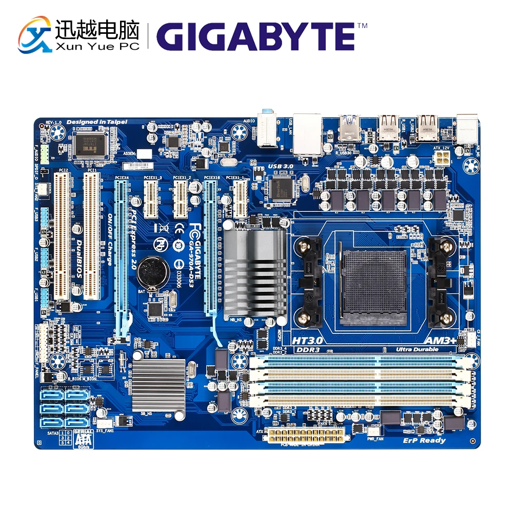 

Gigabyte GA-970A-DS3 Desktop Motherboard 970A-DS3 AMD AM3+ 970 DDR3 32GB FX/Phenom II/Athlon II SATA3 USB3.0 ATX Used Mainboard